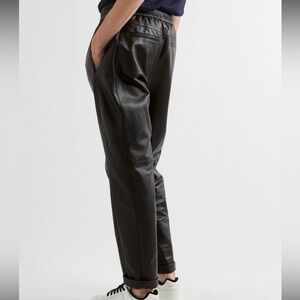 Calvin Klein Black Faux Leather Joggers